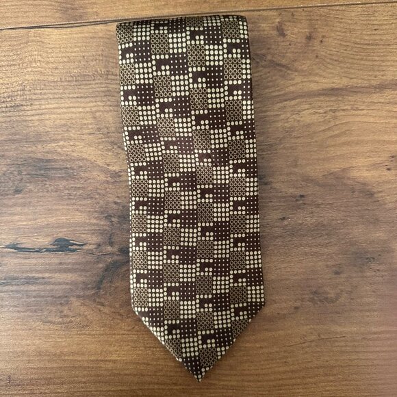 Gucci Silk Tie G Graphic Print Brown Color O/S - Picture 1 of 7